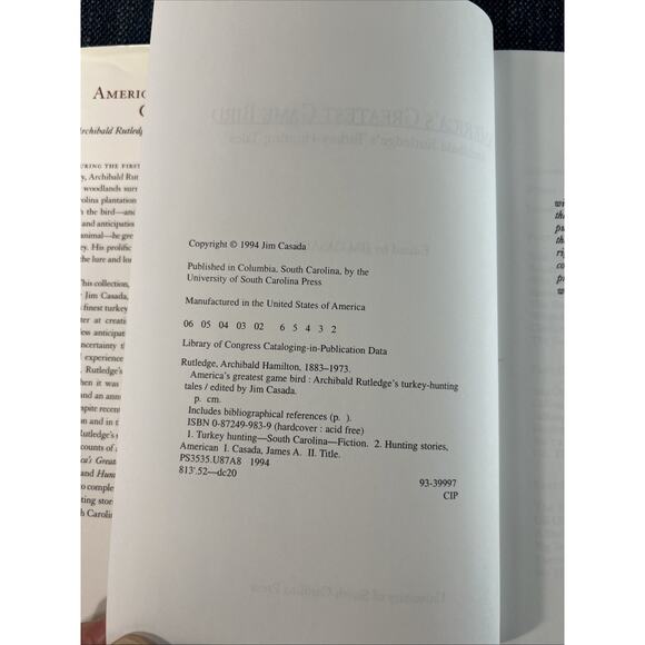 AMERICA'S GREATEST GAME BIRD Archibald Rutledge’s Turkey-Hunting Tales CASADA Hb - Picture 6 of 9